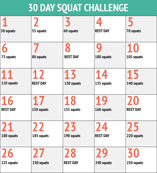 30 day squat challenge for beginners